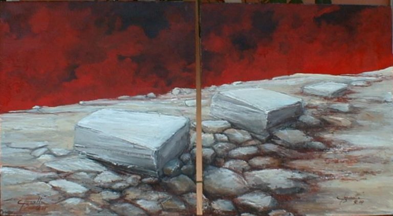 00-senza titolo, acrilico su tavola cm 42x48.5 ( 2 pezzi ) 2004