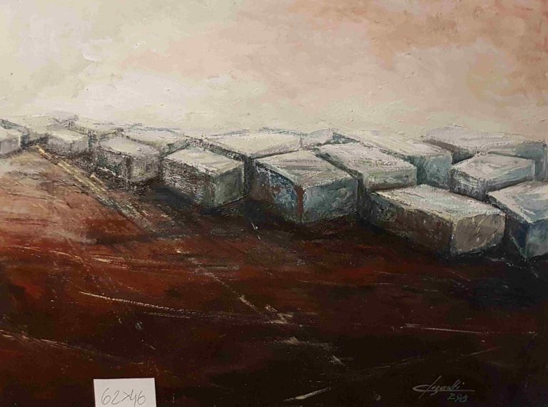 Blocchi, acrilico su compensato cm 62x42