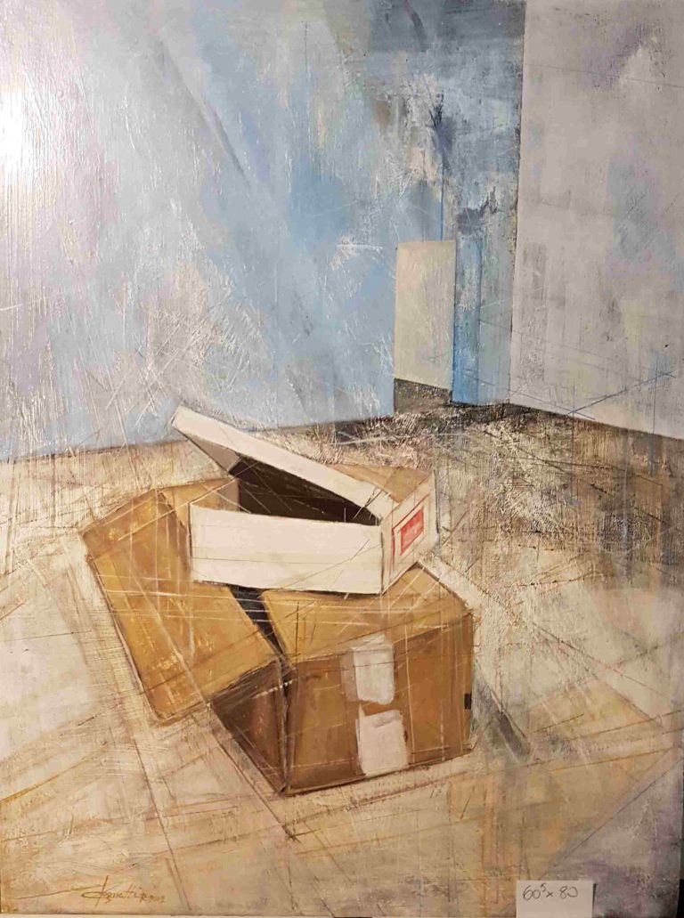 acrilico su compensato 60x80